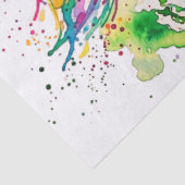 Whimsical Rainbow Watercolor Fluffy Cat in Winter  薄葉紙 (詳細)