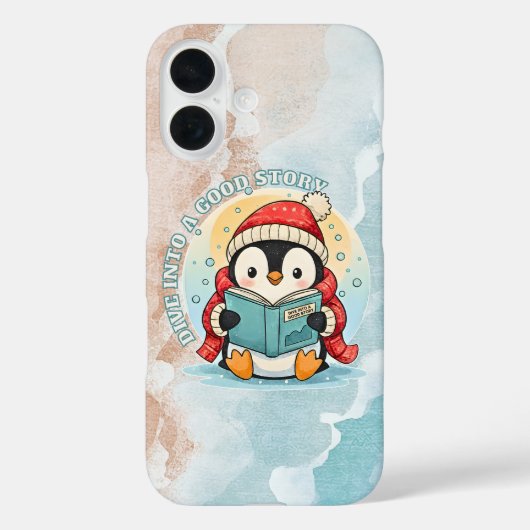 Whimsical Reading Penguin Bookish iPhone Case Case-Mate iPhoneケース (裏面)