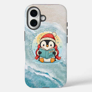 Whimsical Reading Penguin iPhone 16 Tough Armor iPhone 16ケース