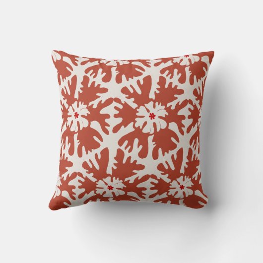 Whimsical Red & Beige Modern Christmas Star クッション (裏面)