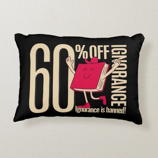Whimsical Red Book Ignorance Banned Accent Throw  アクセントクッション (裏面)