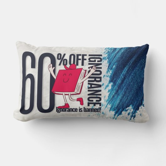 Whimsical Red Book Ignorance Banned Lumbar Throw  ランバークッション (正面)