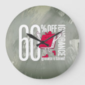 Whimsical Red Book Ignorance is Banned Acrylic ラージ壁時計 (正面)