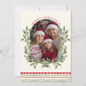 Whimsical Red Bow Family Photo Classic シーズンカード (正面)