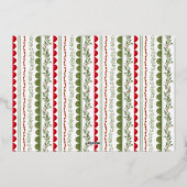 Whimsical Red Christmas Family Photo 箔シーズンカード (裏面)