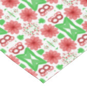 Whimsical Red Flowers Green Leaves On White Art テーブルクロス (アングル)