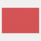 Whimsical Red Flowers Green Leaves On White Art ラッピングペーパーシート (正面2)