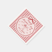 Whimsical Red Happy Galentine's Day Napkin スタンダードカクテルナプキン (角)