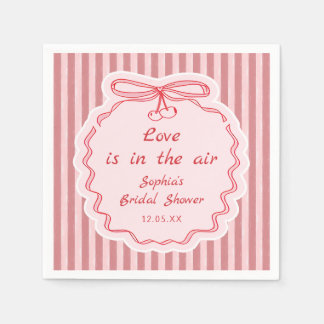 Whimsical Red Happy Galentine's Day Napkin スタンダードカクテルナプキン