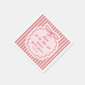 Whimsical Red Happy Galentine's Day Napkin スタンダードカクテルナプキン (角)