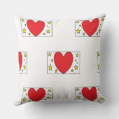Whimsical Red Heart and Gold Stars Christmas Throw クッション (裏面)