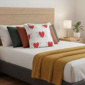 Whimsical Red Heart and Gold Stars Christmas Throw クッション