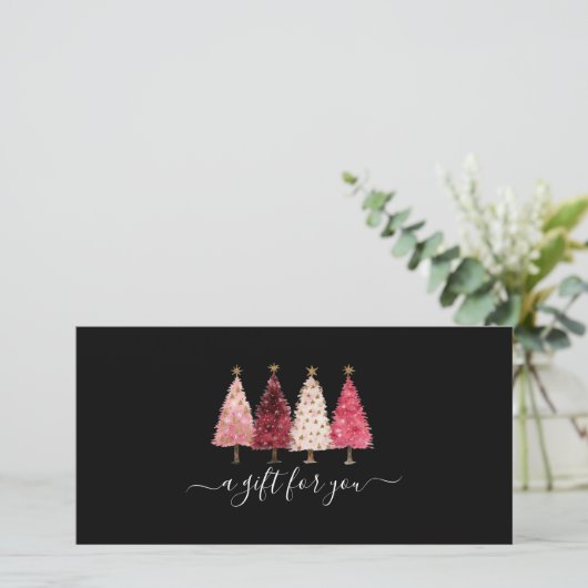 Whimsical Red Pink Black Salon Gift Certificate (スタンド正面)