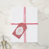 Whimsical Red Pink Bow Hearts Happy Valentines Day ギフトタグ (より糸付き)