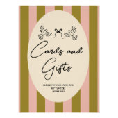 Whimsical Red Pink “Cards and Gifts” Wedding ポスター (正面)