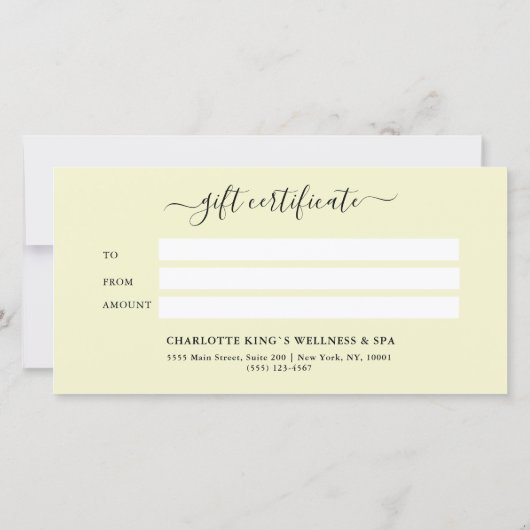 Whimsical Red Pink Lemon Salon Gift Certificate (裏面)