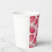 Whimsical red & Pink Watercolor Stawberry pattern 紙コップ (右)
