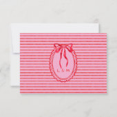 Whimsical Red Pink Watercolor Stripe Wedding 出欠カード (裏面)
