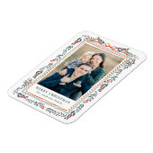 Whimsical Red Ribbon and Greenery 2 Photo マグネット (左側)