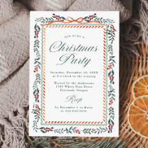 Whimsical Red Ribbon and Greenery Christmas Party