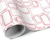 Whimsical Red Ribbon Frame Holiday ラッピングペーパー (ロールコーナー)