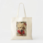 Whimsical Red Ribbon Merry Christmas Pet Photo トートバッグ (正面)