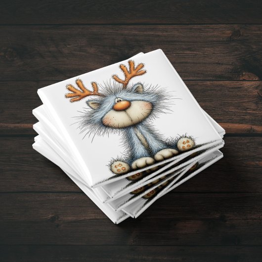 Whimsical Reindeer Cat Christmas Magnet マグネット