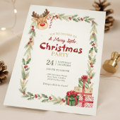 Whimsical Reindeer Christmas Party Invitation 招待状