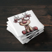 Whimsical Reindeer Hearts Christmas Magnet マグネット
