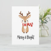 Whimsical Reindeer Watercolor Christmas Card シーズンカード (スタンド正面)