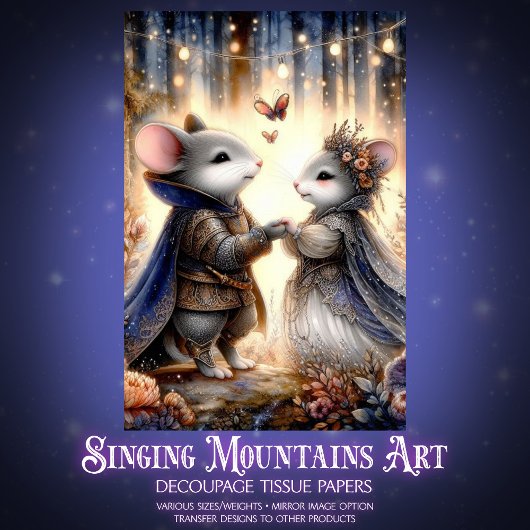 Whimsical Renaissance Mouse Enchanted Forest  薄葉紙