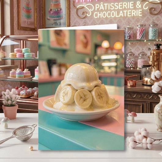 Whimsical Resin Banana Sundae Mom's Birthday   カード