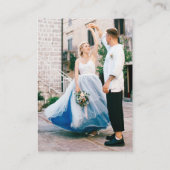 Whimsical Retro Blue Stripes Spanish Wedding RSVP エンクロージャーカード (裏面)