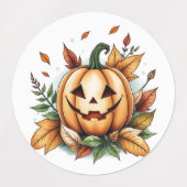 Whimsical Retro Boho Halloween Witchy Kitten, ラベル (デザイン1)