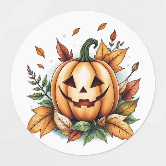 Whimsical Retro Boho Halloween Witchy Kitten, ラベル (デザイン1)