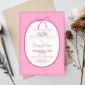 Whimsical Retro Border 16th Birthday Party 招待状