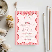 Whimsical Retro Border 21st Birthday Party 招待状