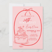 Whimsical Retro Border 30th Birthday Party 招待状 (正面)