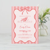 Whimsical Retro Border 30th Birthday Party 招待状 (スタンド正面)