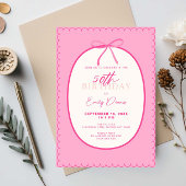 Whimsical Retro Border 50th Birthday Party 招待状