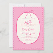 Whimsical Retro Border 50th Birthday Party 招待状 (正面)