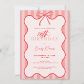 Whimsical Retro Border 70th Birthday Party 招待状 (正面)