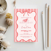 Whimsical Retro Border 70th Birthday Party 招待状