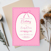 Whimsical Retro Border Birthday Dinner 招待状