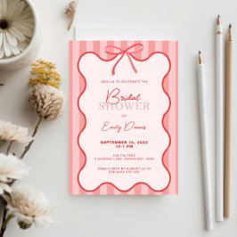 Whimsical Retro Border Bridal Shower 招待状