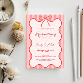 Whimsical Retro Border Housewarming party 招待状