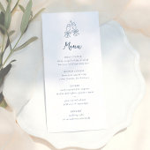 Whimsical Retro Doodle Blue Stripes Wedding メニュー