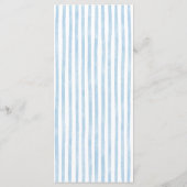 Whimsical Retro Doodle Blue Stripes Wedding メニュー (裏面)