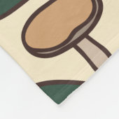 Whimsical Retro Mushroom Botanical フリースブランケット (角)