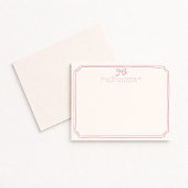 Whimsical retro Pink Bow Nursery Note Card 招待状